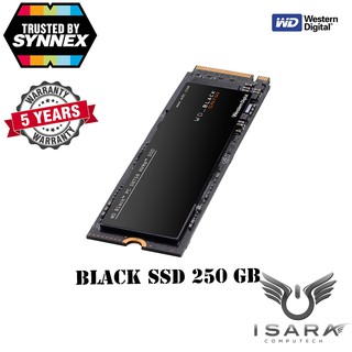 WD SSD BLACK SN750 250GB, PCIe/NVMe M.2 2280 (ประกันเริ่ม SEP 2020)