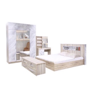 ชุดห้องนอน Premium เตียง+ตู้ผ้า+โต๊ะแป้ง+ที่นอน