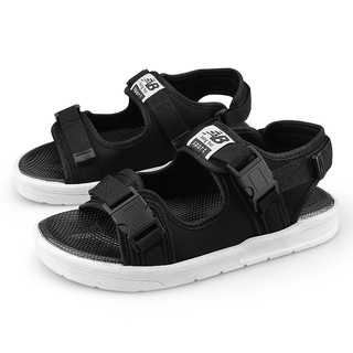CHARLOTTER รองเท้าแตะรัดส้น สไตล์ญี่ปุ่น Sandals ชาย หญิง รองเท้าแตะคู่ แฟชั่น couple shoes LX004-Black，Black&White