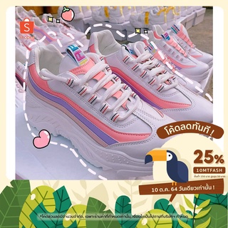 MINOSHOP 💥SALE💥รองเท้าผ้าใบ รองเท้าแฟชั่น รองเท้าผ้าใบผู้หญิง เสริมส้น 5 ซม.