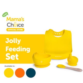 Mama's Choice ชุดรับประทานอาหาร ชุดฝึกทานอาหารเด็ก ปลอดภัย ปราศจากสารอันตราย - Jolly Feeding Set