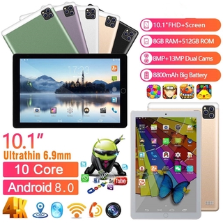 Android Tablet PC Factory Outlet Store2020 New tablet computer 10.1 inch screen tablets 8GB RAM + 512GB 8MP front camera
