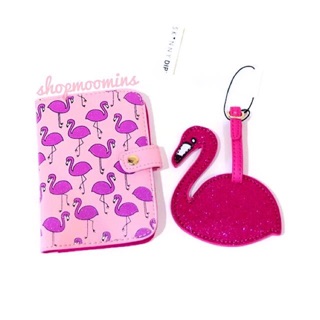 Set passport case flamingo
