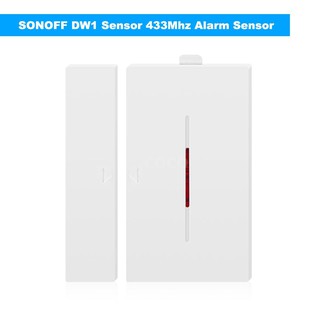 SONOFF DW1 เซ็นเซอร์ 433Mhz เซนเซอร์เตือนประตูหน้าต่างอัตโนมัติแบบไร้สายไฟเตือนการโจรกรรมเข้ากันได้กับ RF Bridge สำหรับร