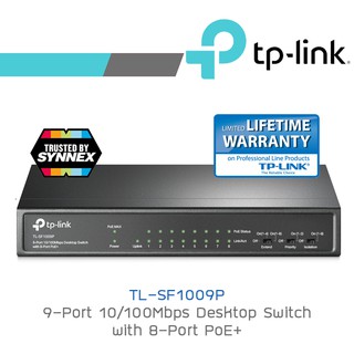 TP-LINK TL-SF1009P 9-Port 10/100Mbps Desktop Switch with 8-Port PoE+ ประกัน SYNNEX BY BILLIONAIRE SECURETECH