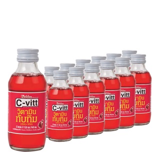 C-vitt ซีวิค เครื่องดื่มวิตามินซี รสทับทิม ขนาด 140 ml. แพค 10 ขวด