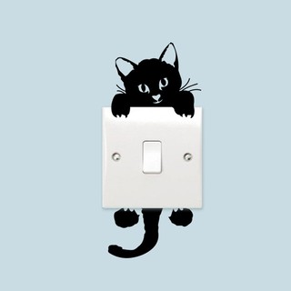 สติกเกอร์ ลายการ์ตูนแมว สำหรับตกแต่งสวิตช์ไฟ DIY