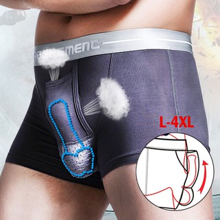 [*Any 3 Get 89%*]กางเกงชั้นในขาสั้นผ้าตาข่ายสำหรับผู้ชาย, L-4XL