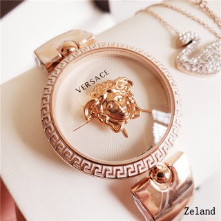 【Versace】Best Sell ของขวัญ Versace watch woman watch steel strap นาฬิกาข้อมือทองสแตนเลสของผู้หญิงไม่ซีดจาง