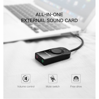 Ugreen CM129(40964/50599) Sound Card External USB Audio Card(15cm./1M.cable)