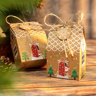 กล่องกระดาษคราฟท์ซานตาคลอส Elk Merry Christmas สําหรับใส่ขนมคุกกี้ 24 ชิ้น