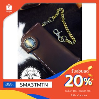 ลด 20% ใช้โค้ด SMA3TMTN /// กระเป๋าสตางค์หนังแท้งานเย็บมือ พร้อมเหรียญ พร้อมหมุดข้าง