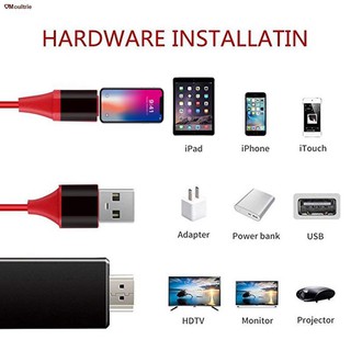 Moultrie⊙✷HDTV iPhone สาย To HDMI TV มือถือ เชื่อมต่อกับทีวี Lightning แท้1080P #C5