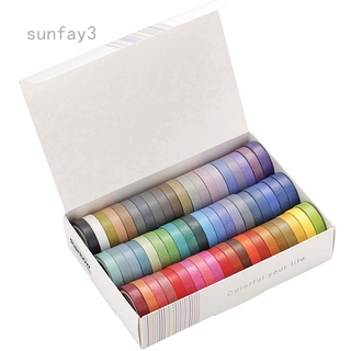 Sunfay3 เทปวาชิ หลากสีสัน สำหรับตกแต่งสแครบบุ้ก จำนวน 60 ม้วน
