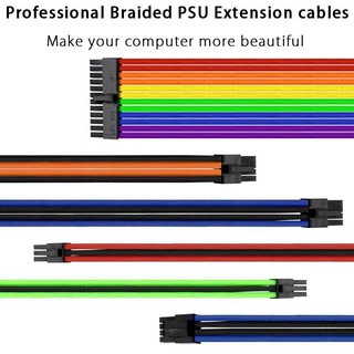 1 Set sleeved PSU Extension Cables for mobo Graphics Card yPyv
