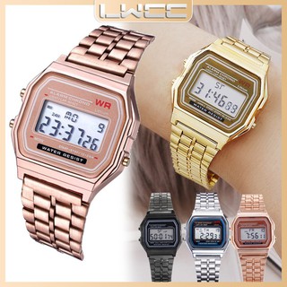 【COD】A159W นาฬิกาข้อมือดิจิตอล LED กันน้ำ สำหรับผู้หญิง