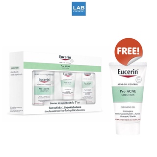 [ แถมฟรี Cleansing Gel 20ml] Eucerin Pro ACNE Solution STARTER KIT SET - เซ็ทผลิตภัณฑ์ดูแลผู้มีปัญหาสิว ขนาดพกพา