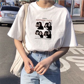 Ksa lulu เสื้อยืดผู้หญิงสีขาว🍒🍒 เสื้อผ้าแฟชั่นเกาหลี คอกม ทรงหลวมT-shirt oversize เนื้อผ้าคุณภาพดีสวมใส่สบาย