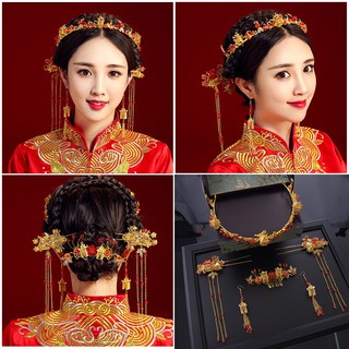 luck_ned_2019 ใหม่เจ้าสาวลูกปัดสีแดงบรรยากาศเครื่องแต่งกาย cheongsam toast ชุดจีน Xiuhe เจ้าสาวงานแต่งงานอุปกรณ์เสริม