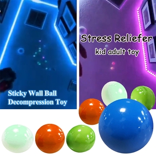 [พร้อมสต็อก] ลูกบอลหนึบ ปากำแพง เรืองแสง คลายเครียด ของเล่นสำหรับเด็ก 4 ชิ้น