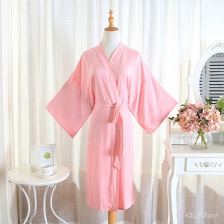 38OR Pure color cotton plain kimono men's women's cardigan bathrobe robe sleepwear