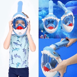 (หายใจสะดวกได้ทั้งจมูกและปาก) หน้ากากดำน้ำเด็ก_Snokel Shark