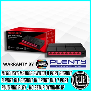 MERCUSYS MS108G 8Port 10/100/1,000 Mbps Desktop Switch (รับประกันศูนย์1ปี SYNNEX,PLENTY)