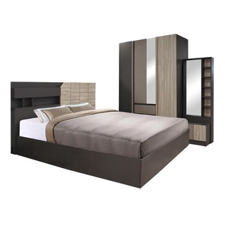 ชุดห้องนอน AMAZON เตียง+ตู้ผ้า+โต๊ะแป้ง+ที่นอน (สีใหม่ล่าสุด สีซอฟโซลิค/ยีนส์)