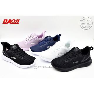 BAOJI รองเท้าวิ่ง รองเท้าผ้าใบหญิง รุ่น BJW652 (สีดำล้วน ขาว กรม ดำขาว ม่วง) ไซส์ -37-41