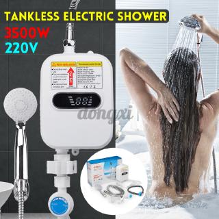 3500W 220V Electric Tankless Kitchen Bathroom Hot Water Heater Instant water heater, small mini-type quick heater shower