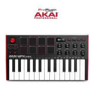 AKAI MPK Mini Mk3 มิดี้คอนโทรลเลอร์ รุ่นใหม่ล่าสุด 25 Key MIDI Keyboard Controller รองรับ Mac , Windows (ProPlugin)