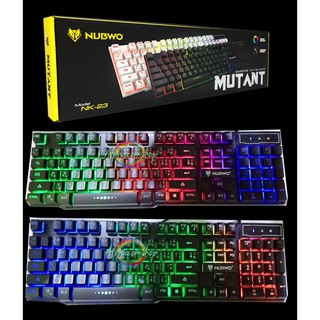 🦁คีบอร์ด Nubwo nk-23 มีไฟ Keyboard Gaming Rainbow Blacklight .