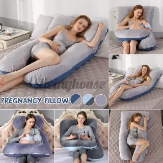 U-Shaped Woman Pregnancy Pillow Grey Oversized Comfortable Full Body Cushion IOkJ