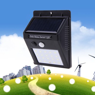 ไฟติดผนัง 20 LED พลังงานแสงอาทิตย์ PIR Motion Sensor
