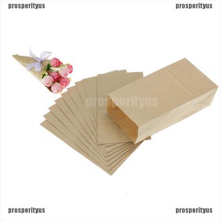 [ prosperityus ] ถุงกระดาษ สีน้ำตาล สไตล์วินเทจ 10 ชิ้น