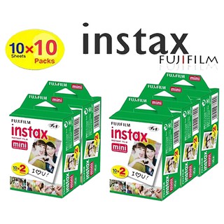 ส่งฟรี Instax Fuji ฟิล์ม โพลารอยด์ Polaroid Instax Mini Film Fuji ฟิล์มฟูจิ แพคคู่ 100 ใบ โพลาลอย หมดอายุปี 2021