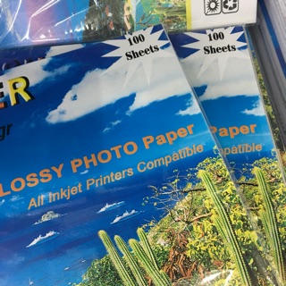 กระดาษโฟโต้ SUPER GLOSSY PHOTO Inkjet แบบมัน 130/160/แกรม A4 อย่างดี (100/Pack) แบบ 2 หน้า