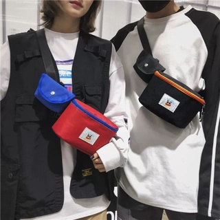 cFLq 💖ราคาพิเศษ☀4-5 deliver☀พร้อมส่ง(4สี)กระเป๋าคาดอกเซ็ต2ชี้นลายหมีแพนด้าmenghuo bag
