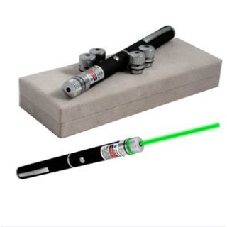 ส่งฟรี Hitech Green Laser pointer ปากกาเลเซอร์ หัวต่อปรับแสง 5 หัว (Black)