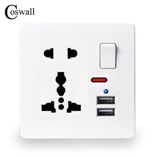 Coswall ซ็อกเก็ตปลั๊กไฟ และพอร์ตเสียบ USB แบบติดผนัง