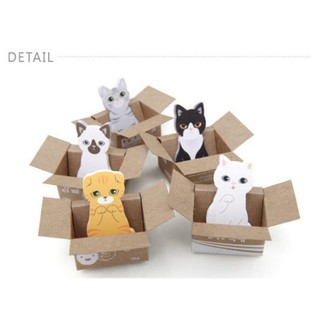 กระดาษโน๊ต กาวในตัว Cat in The Box แมวในกล่อง น่ารักมากๆ Sticky Note Memo
