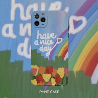 iPhone case เปลือกการ์ตูน rainbow gardon ป้องกันเลนส์ IMD case ป้องกันการตก เหมาะสมกับ IPhone 11 Pro Xs MAX XR I8 I7