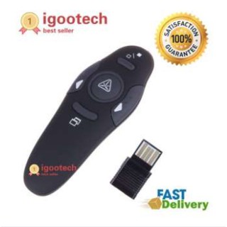 ส่งฟรี igootech Wireless Presenter USB Remote Control Presentation Mouse Laser Pointer (Black)