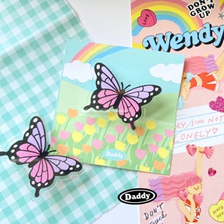 Daddy Butterfly Pink Pin