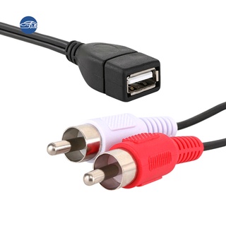 THENINE9 1.5m USB A Female Socket to 2 RCA Male Plug Audio Video Extension Cable Cord vu2E