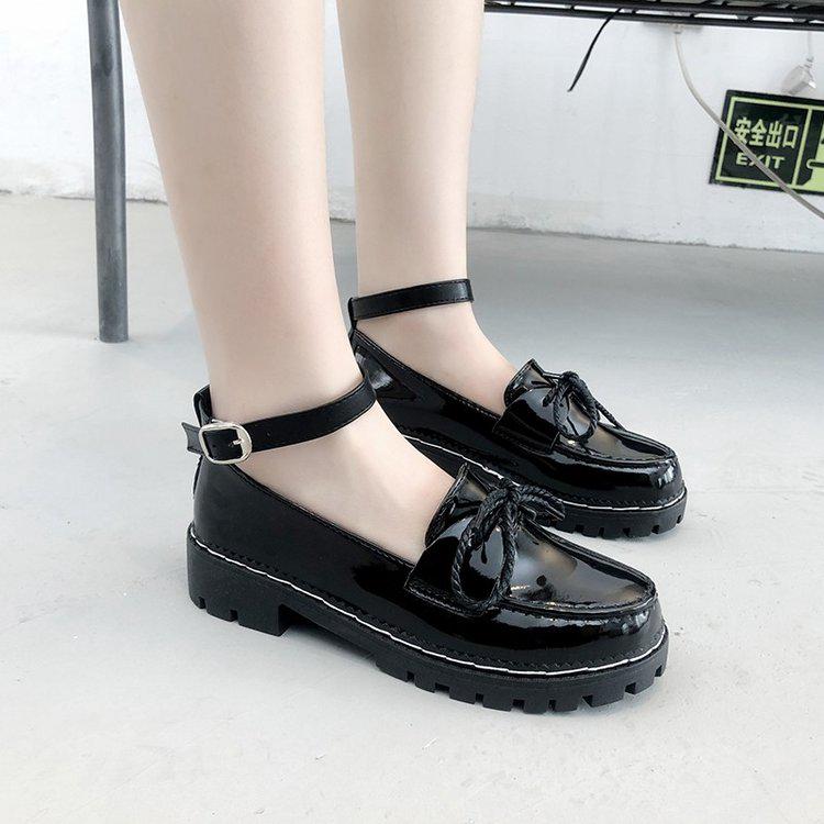 รองเท้า COD เหม่ยลูลู่โลลิต้าโกธิคโลลิต้าเล็ก ๆ น้อย ๆ รองเท้าหนังสีดำเพศหญิงสไตล์อังกฤษเกาหลีป่า JK เครื่องแบบรองเท้าสา