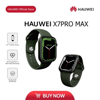 Hauwei X7 PRO สมาร์ทวอทช์ รองรับภาษาไทย Android IOS สามารถเปลี่ยนวอลเปเปอร์ได้อย่างอิสระอัตราการเต้นหัวใจ หน้าจอ