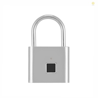 H&G Fingerprint Padlock Smart Keyless Security Locker Lock Fingerprint Lock Gym Lock Waterproof Anti-Theft USB Rechargea (1)
