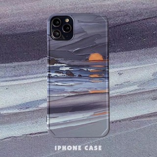 iPhone case เปลือกการ์ตูน Sunset ป้องกันเลนส์ หนาทั้งสี่ด้าน IMD case ป้องกันการตก เหมาะสมกับ IPhone 11 Pro Xs MAX XR I8 I7