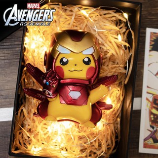 ❇Pikachu COS Avengers Iron Man Marvel Hand-made Pokémon รถตุ๊กตาตกแต่ง